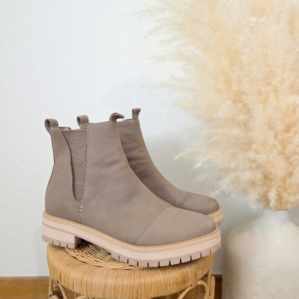 Toms Taupe Chelsea Lug Sole Ankle Boots